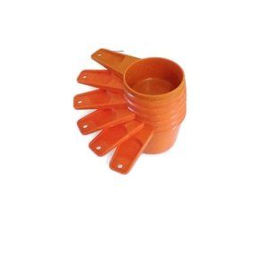 Vintag Tupperware Orange 6-Piece Measuring Cup Set